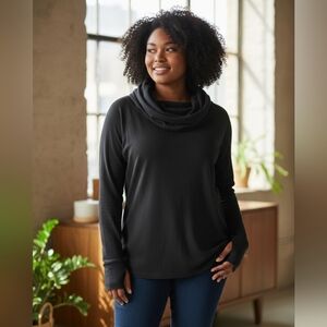 😻 3/$30 Lululemon Women's Black Cowl Neck Hoodie Size 10